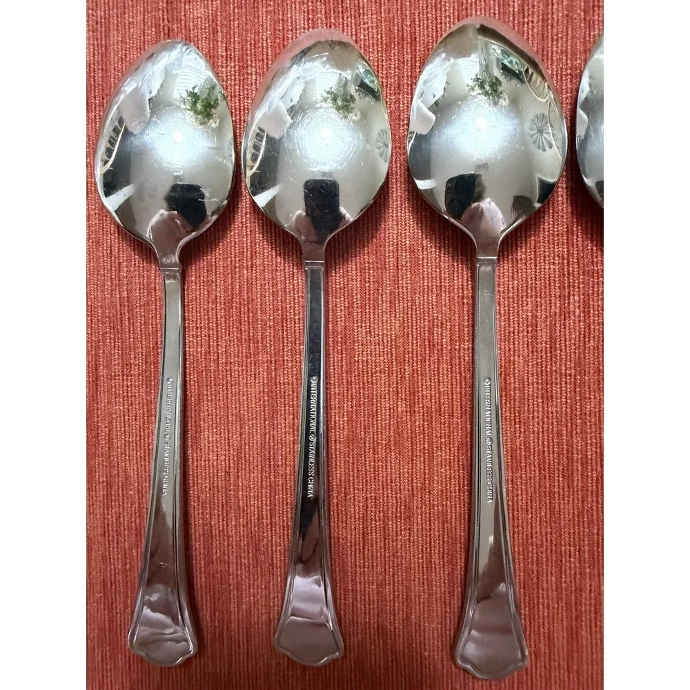 6 International Capri Frost Soup/Oval Spoons Replacement Stainless Flatware